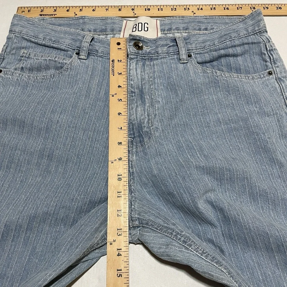 Urban Outfitters BDG Jeans Mens Blue Pants Carpenter Light Wash Stripes 34 X 31‎